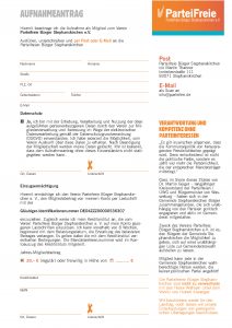 Aufnahmeantrag PARTEIFREIE Stephanskirchen
